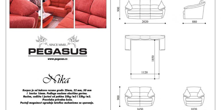 Pegasus trosed, dvosed i fotelja 